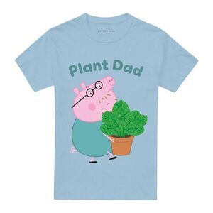 Peppa Pig Unisex Adult Plant Dad Daddy Pig T-Shirt / Sky Blue